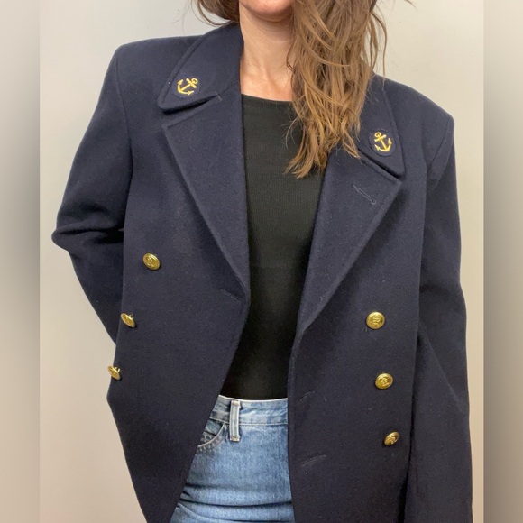 Vintage French Naval Double-Breasted Peacoat | Dark Navy | Likely Size L - Picture 13 of 13